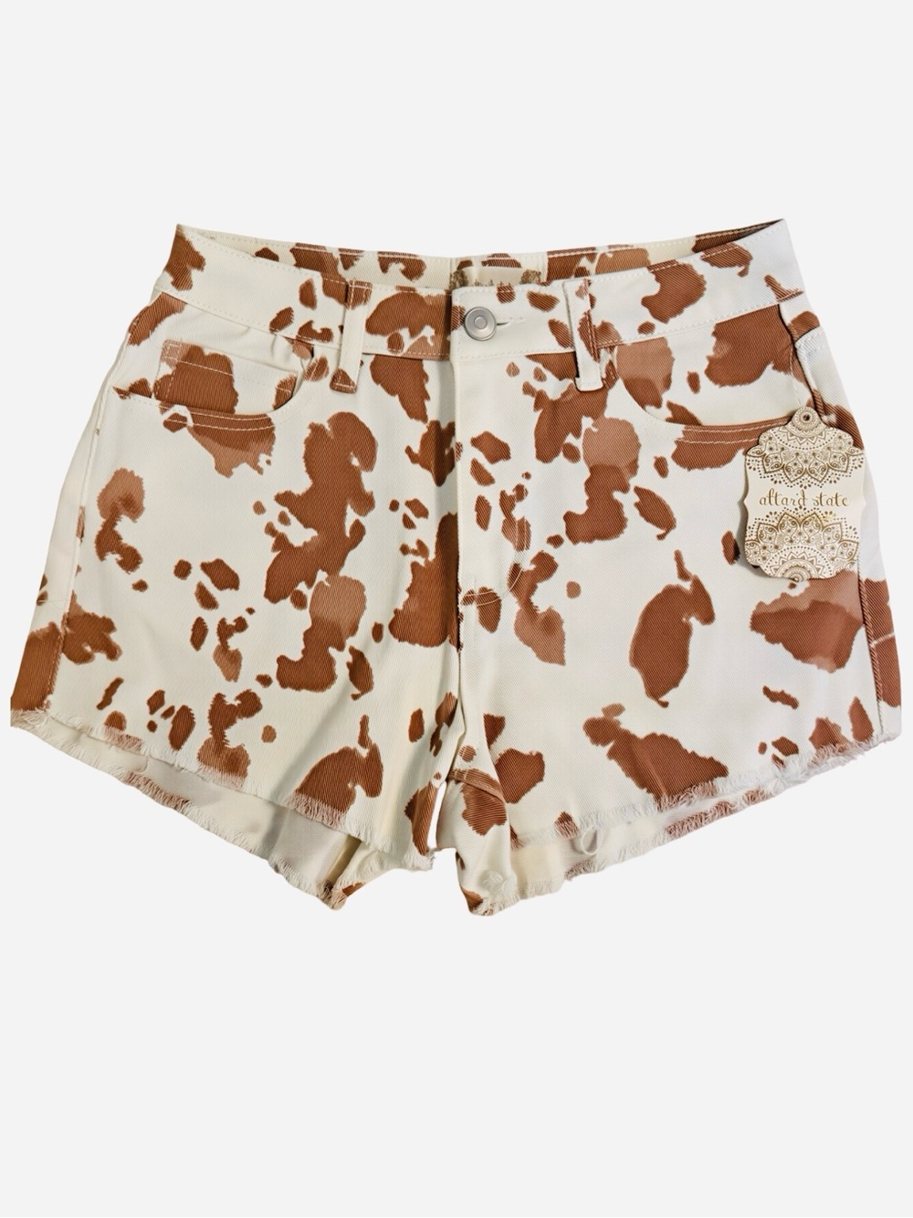 Alter’d State High-Rise Cow Pront Jean Shorts